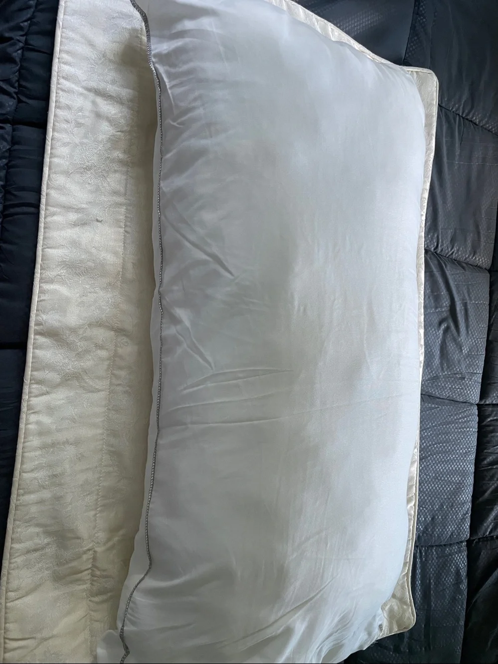 Luxury White Body Pillow with designer Soft Cover. Ivory.IKEA. Never used.